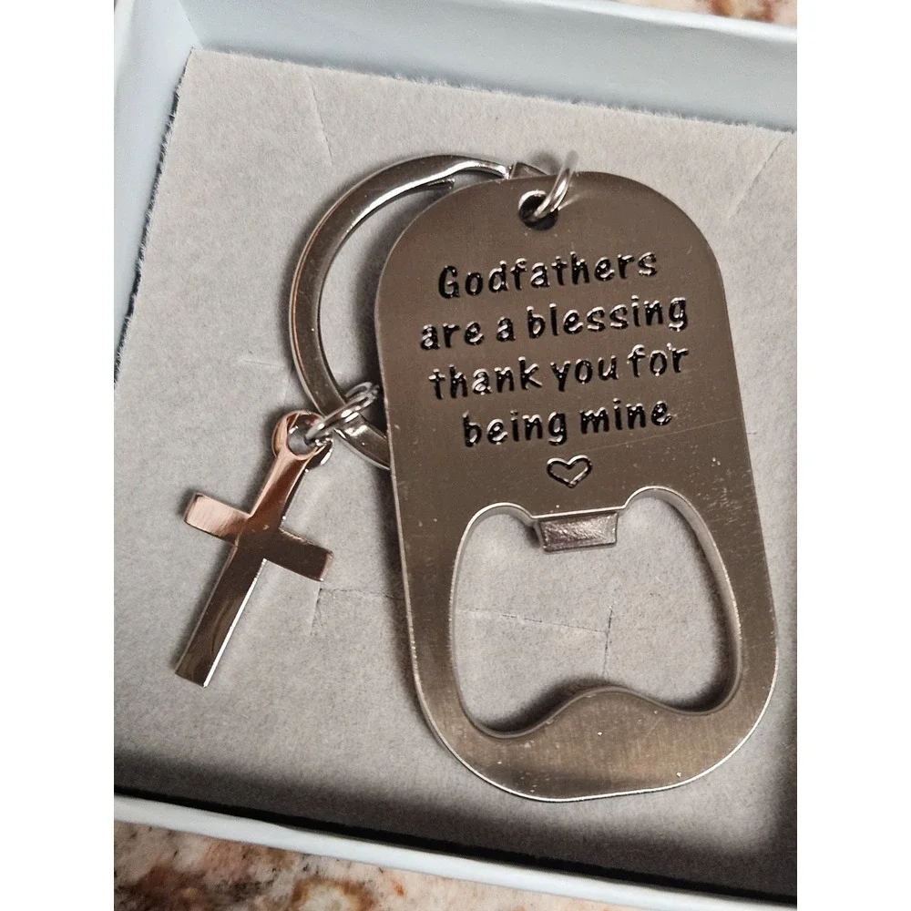 New Godfather Key‎ Ring  Blessings  Baptism Gift